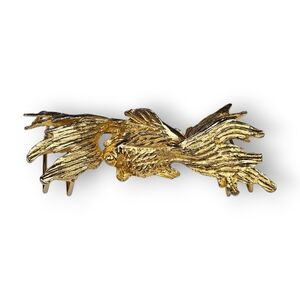 Mimi Di N Koi Fish Belt Buckle Gold Plated Interlocking Dimensional 1974 70s Vtg